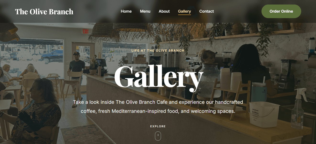 The Olive Branch Cafe gallery page