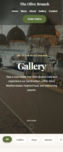 The Olive Branch Cafe gallery on mobile